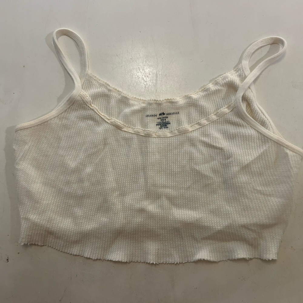 Brandy Melville Cream Ribbed Top